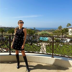 EMBELLISHED FINE-KNIT DRESS